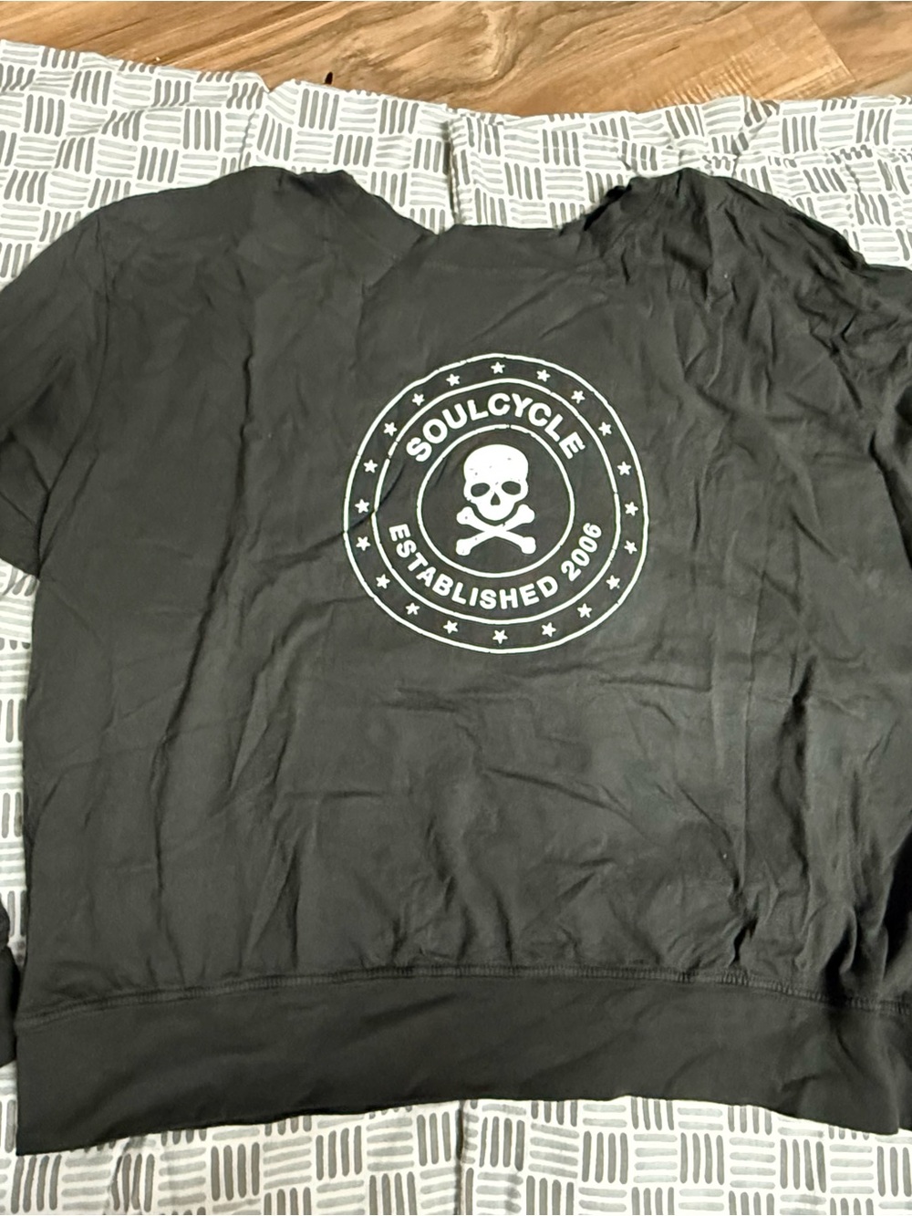 soulcycle Black Tee with White Logo